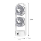 Men's Dual-Head Portable Cooling Fan Rechargeable Battery LED Display Quiet Operation