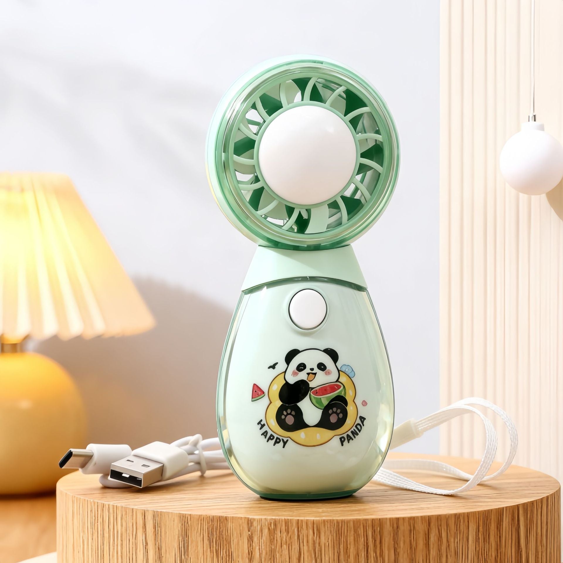 Portable Handheld Fan with Bear Design USB Rechargeable Lightweight Personal Fan