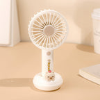 Rechargeable Handheld Fan Portable Cartoon Design Adjustable Speed Quiet Operation