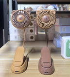 Portable Desk Fan Rechargeable Battery Cute Animal Face Quiet Operation