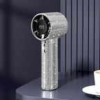 Harrow Ladies High Gloss Hand Fan with Digital Display Portable Lightweight Cooling