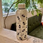 Insulated Stainless Steel Water Bottle for Women Floral Design Leak-Proof Screw Cap