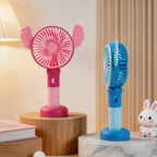 Portable Handheld Fan with Cute Animal Design USB Rechargeable Lightweight Personal Fan