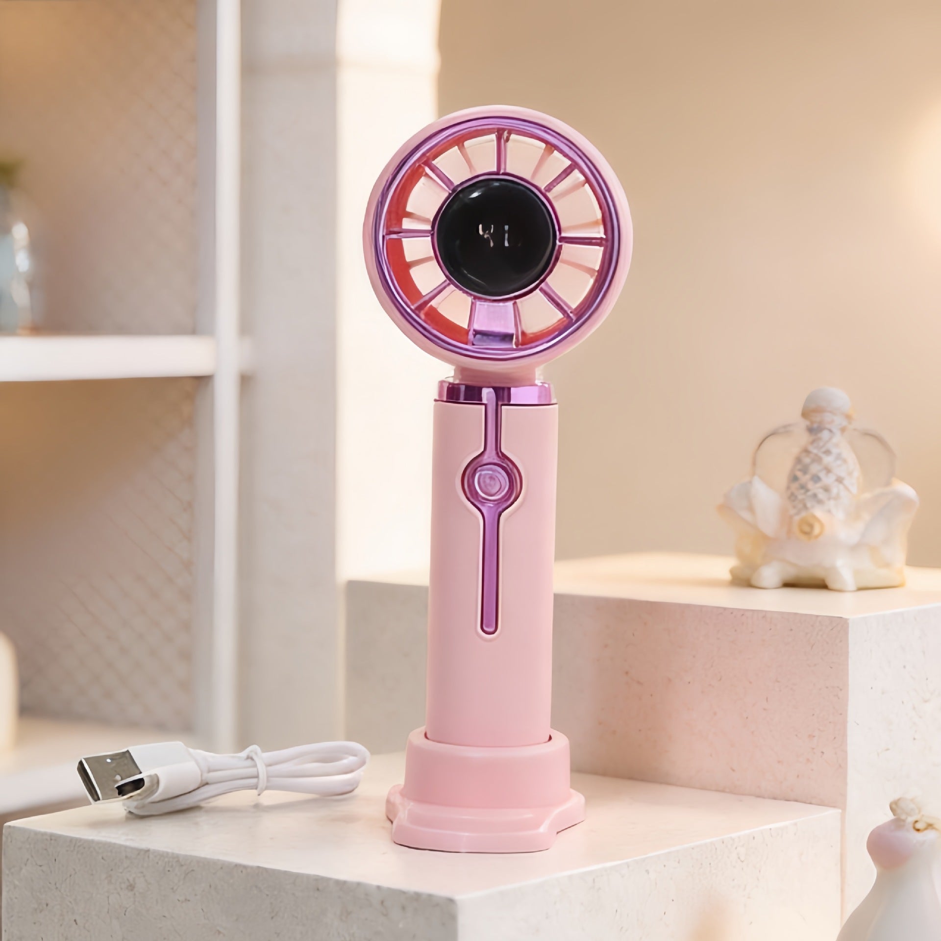 Women's Portable USB Handheld Fan with Variable Speed Control Compact Lightweight Quiet Operation