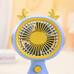 Women’s Portable Mini Fan USB Rechargeable Cute Animal Design Lightweight Handheld