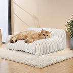 Harrow Cat Bed Plush Soft Ergonomic High Backrest Non-Slip Bottom Removable Cover