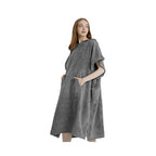 Brehn Women's Hooded Bathrobe Soft Microfiber Cozy Robe with Pockets Lightweight Warm