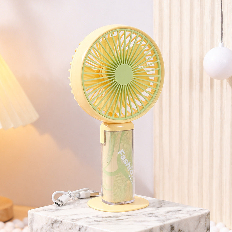 Portable Women’s Hand Fan With Flexible Tilt USB Rechargeable Heart Design