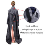 Women’s Fleece Blanket with Sleeves and Pockets Cozy Wearable Throw for Home and Travel