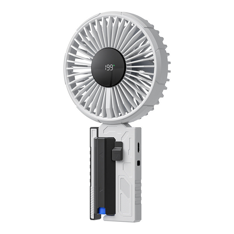 Portable Rechargeable Fan Lightweight Compact Adjustable Speed with LED Temperature Display