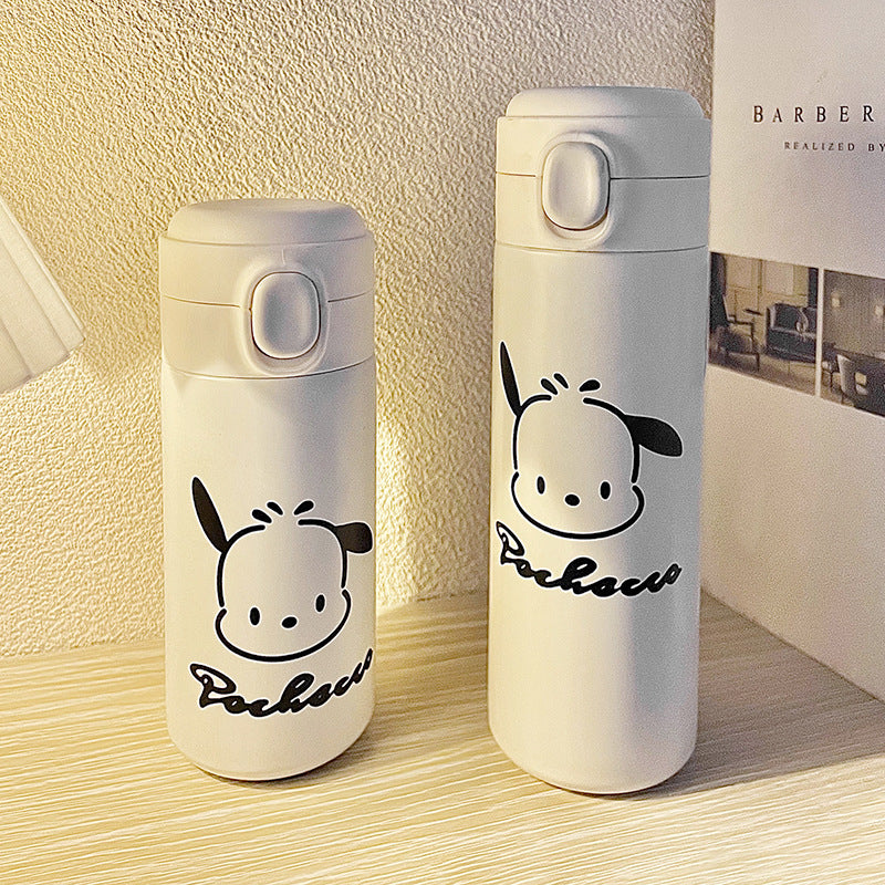 Women's Insulated Water Bottle Floral Design Leak-Proof Screw Cap Hot Cold Beverage