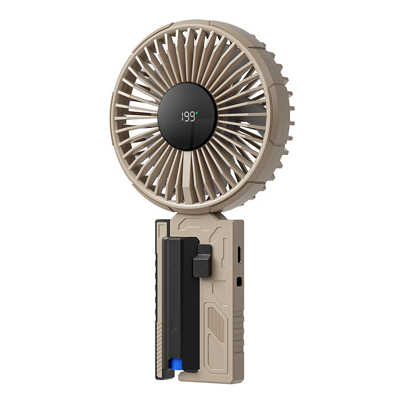Portable Rechargeable Fan Lightweight Compact Adjustable Speed with LED Temperature Display