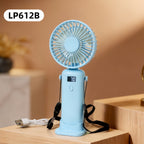 Portable Mini Hand Fan for Women with LCD Display USB Rechargeable Quiet Operation