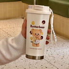 Insulated Water Bottle for Women Double-Walled with Leak-Proof Lid and Animal Design Carry Handle