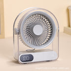Portable Rechargeable Desk Fan with Adjustable Speeds and LED Display Compact Quiet