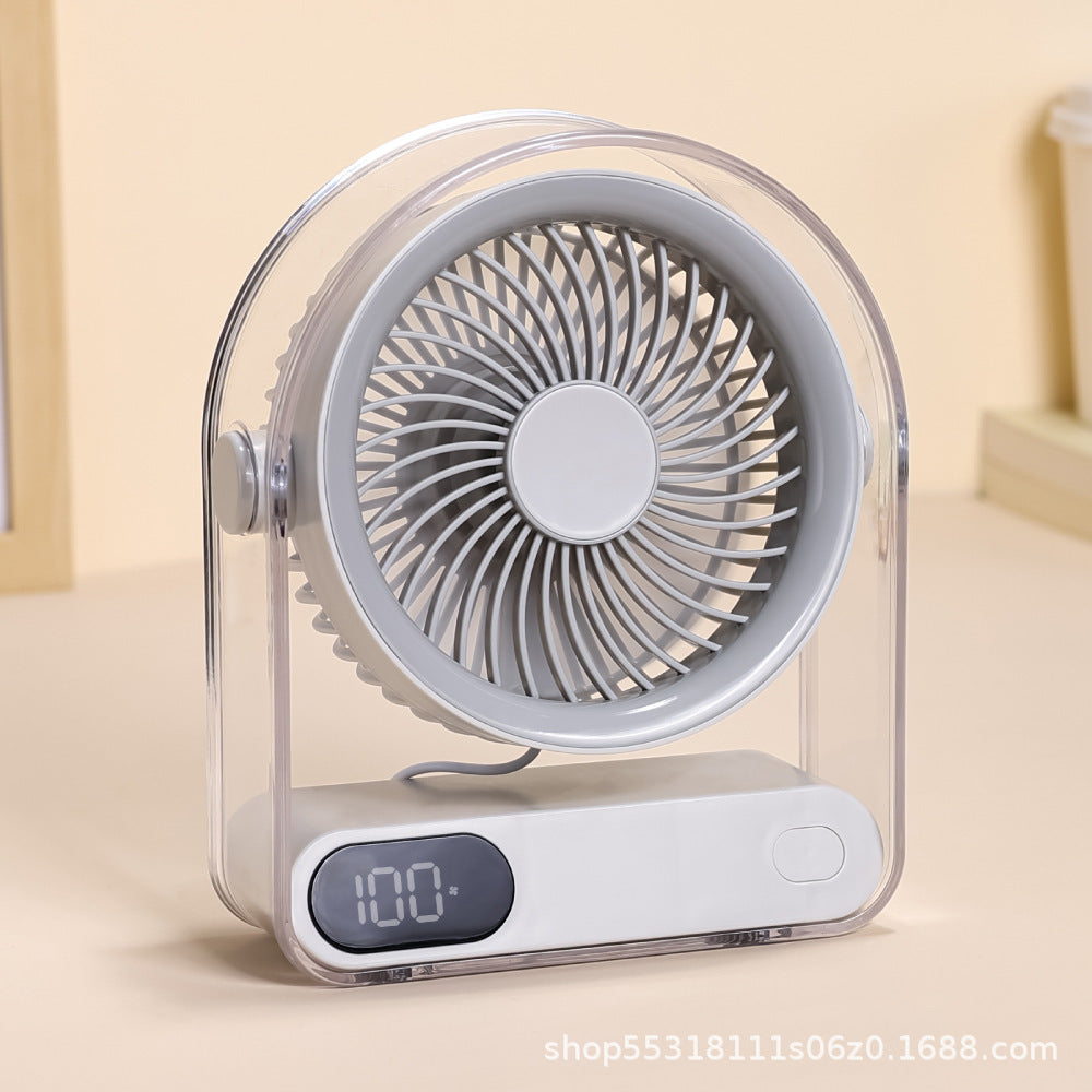 Portable Rechargeable Desk Fan with Adjustable Speeds and LED Display Compact Quiet