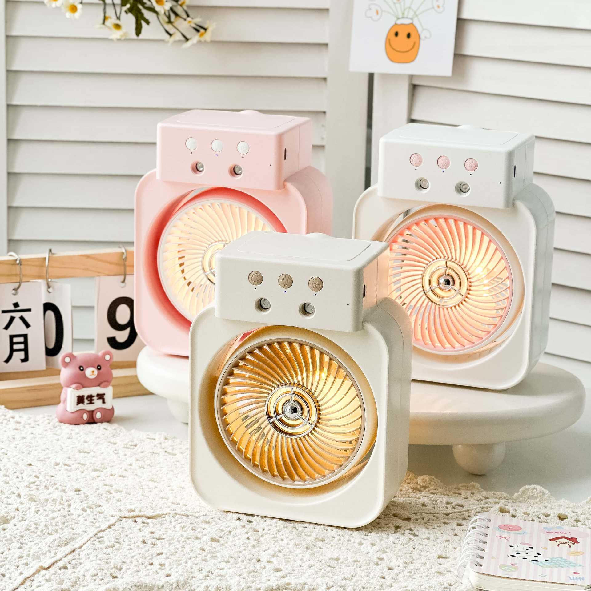 Portable USB Fan with Flexible Tilt and Misting Function for Personal Cooling