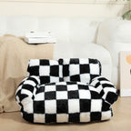 Women's Cozy Relax Armchair Plush Fabric Ergonomic Support Removable Cover