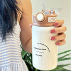 Women's Insulated Water Bottle with Flip Lid and Handle BPA-Free Eco-Friendly Design
