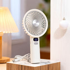 Portable Table Fan with LED Display USB Powered Adjustable Speed Quiet Operation Compact Size