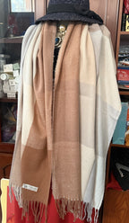 Ladies Patterned Scarf Soft Stylish Design with Fringes for Cold Weather