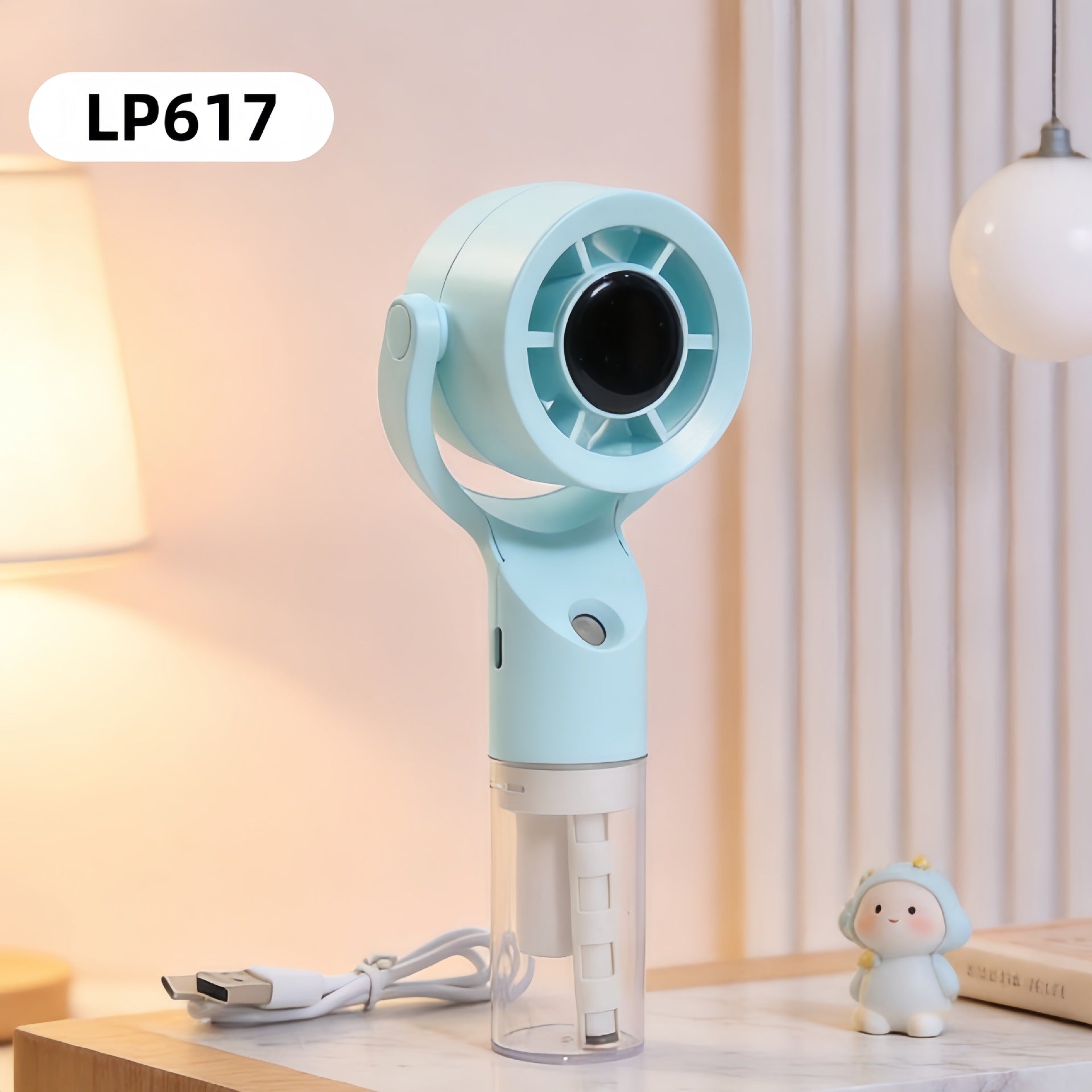 Ladies Portable Hand Fan with Spray Function and Long-Lasting Battery Compact Handheld Cooling Fan
