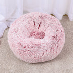 Round Plush Pet Bed Soft Cozy Non-Slip Bottom Washable for Cats and Small Dogs
