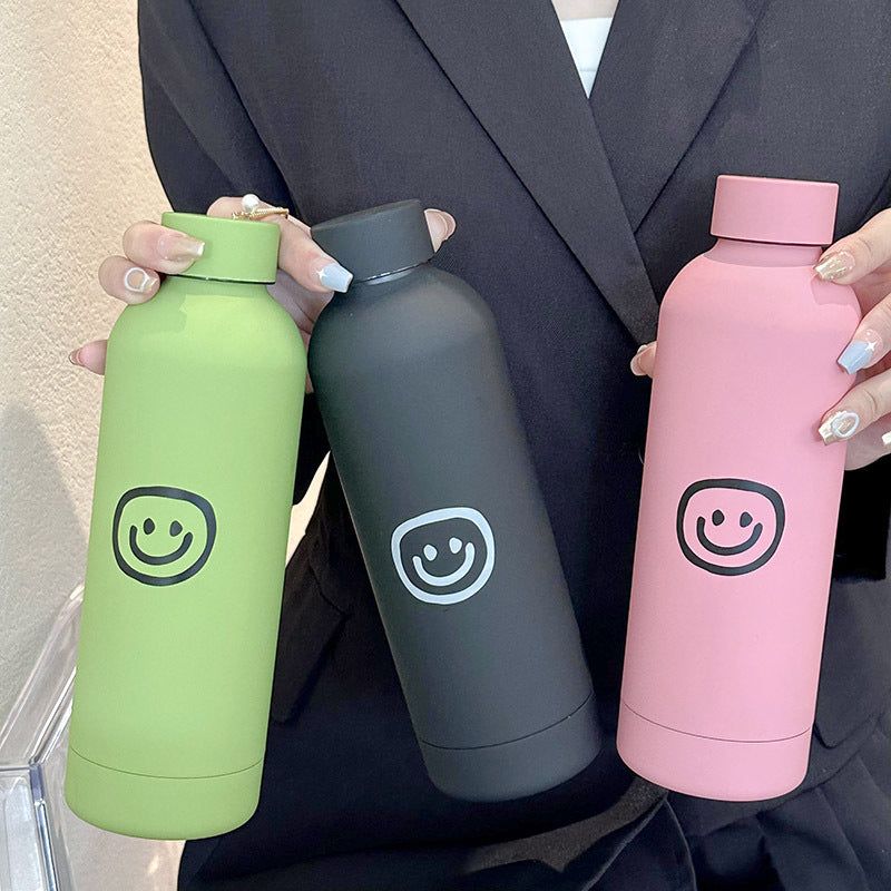 Women's Insulated Stainless Steel Water Bottle Double Vacuum Seal Fun Emoji Design
