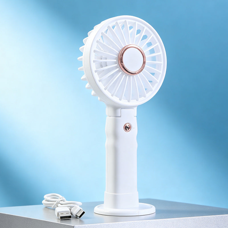 Women's Portable Handheld Fan with Powerful Battery and Cooling Spray Function USB Rechargeable