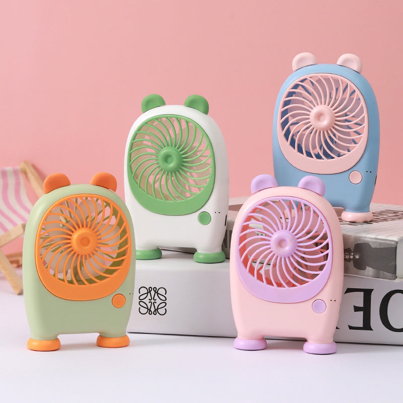 Portable Handheld Fan Rabbit Design USB Rechargeable Adjustable Speeds Lightweight for Women