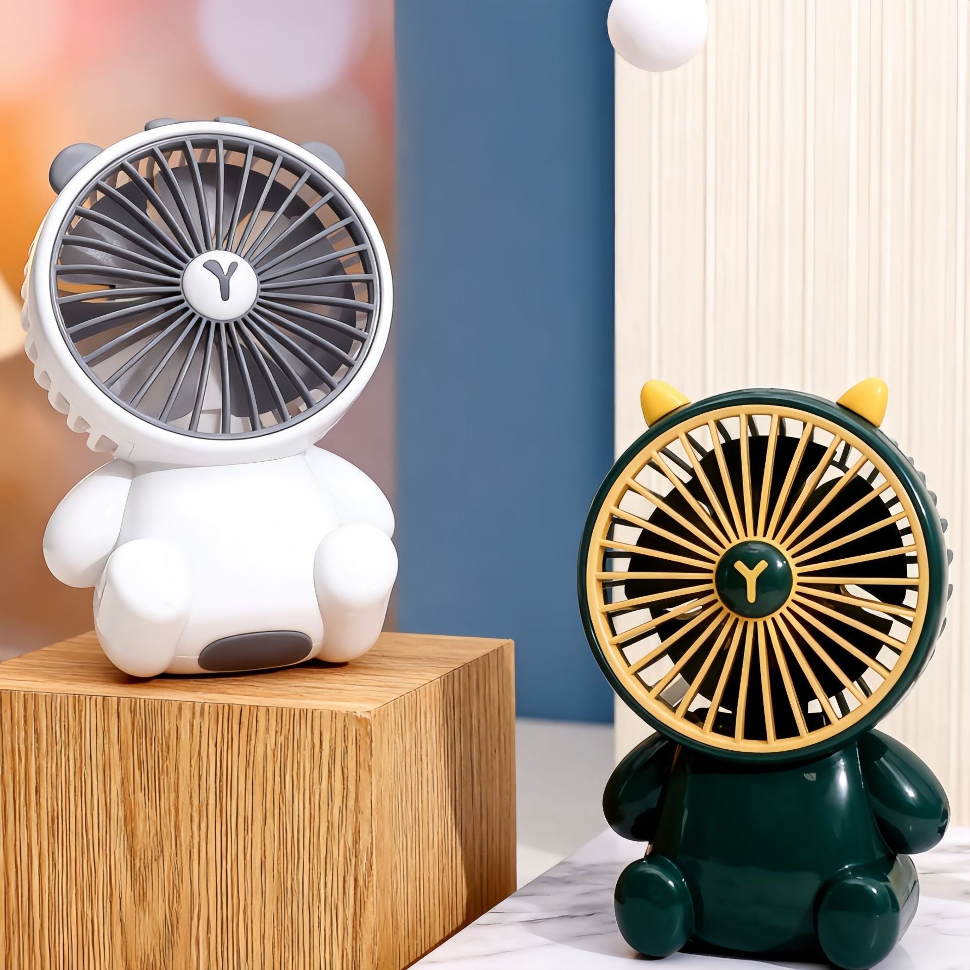Portable USB Mini Handheld Fan with Cute Animal Design Lightweight Rechargeable Personal Fan