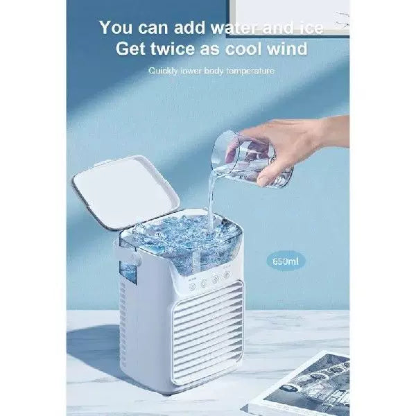 USB Desktop Evaporative Cooler Humidifier One Size Top Fill Water Tank Touch Controls
