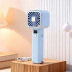 Portable USB Desk Fan with Digital Temperature Display Compact Foldable Grille
