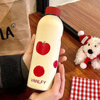 Insulated Water Bottle for Women Double-Walled Eco-Friendly Reusable Bottle with Dog Design and Flip Lid
