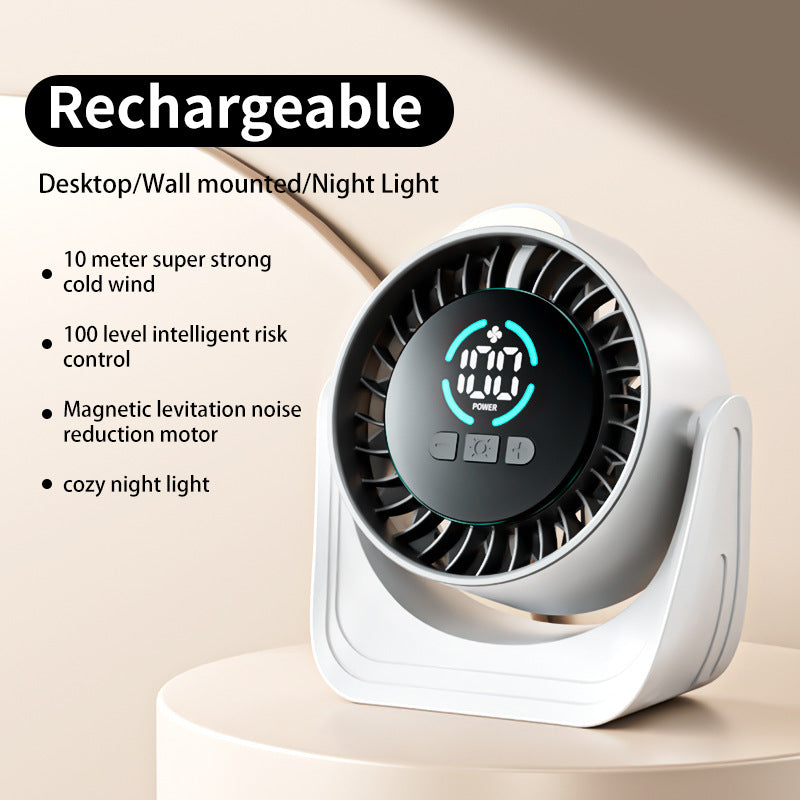 Rechargeable Air Cooler Fan with Silent Magnetic Motor and Adjustable Cooling Levels