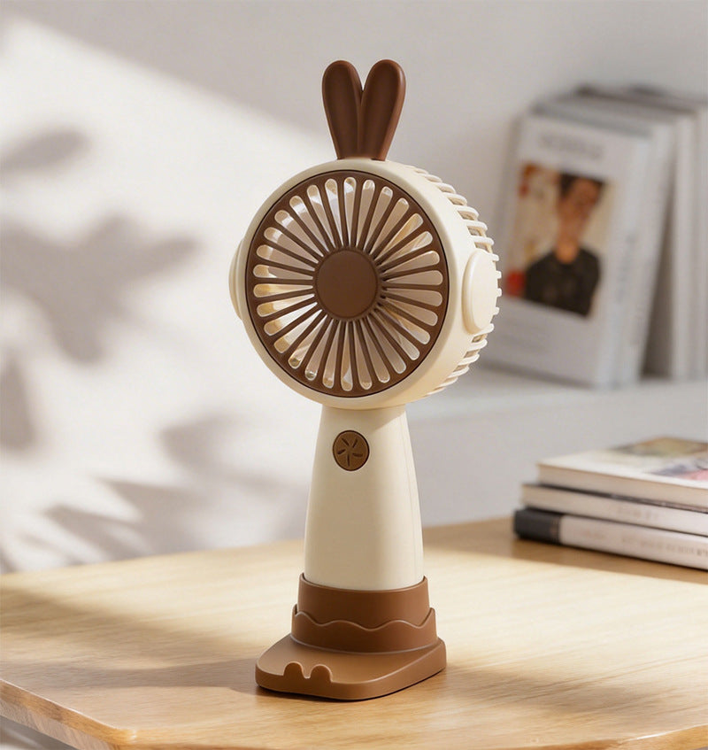 Mini Handheld Fan USB Rechargeable Cute Bunny Design Portable Personal Fan