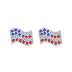Women's Lightweight Star Earrings Enamel Flag Design Fishhook Closure Zinc Alloy