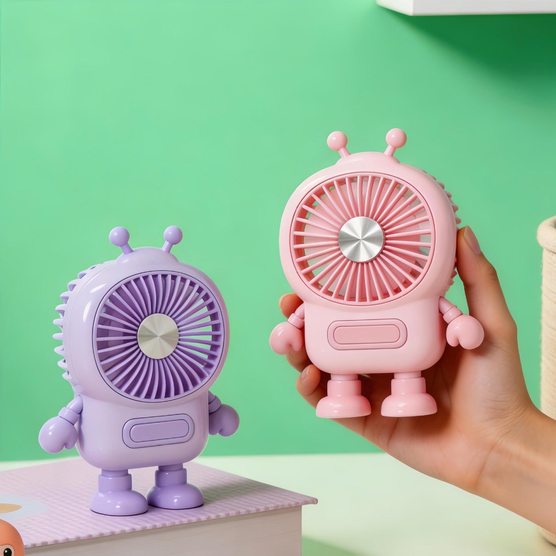 Portable Mini Fan Creative Robot Design Lightweight Handheld Personal Cooling Fan