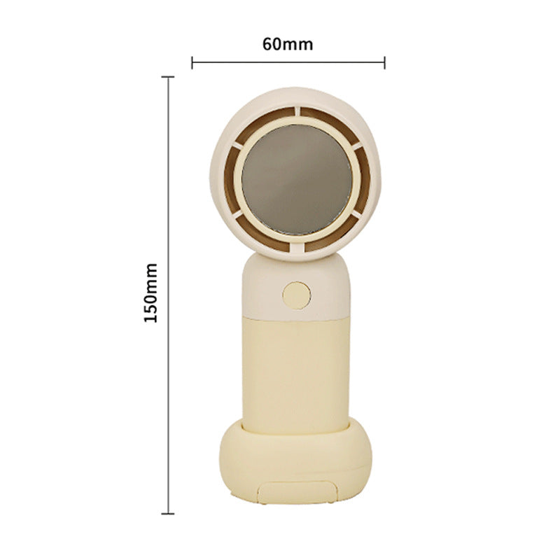 Portable Handheld Fan with Built-in Mirror Lightweight Rechargeable Personal Cooling Fan