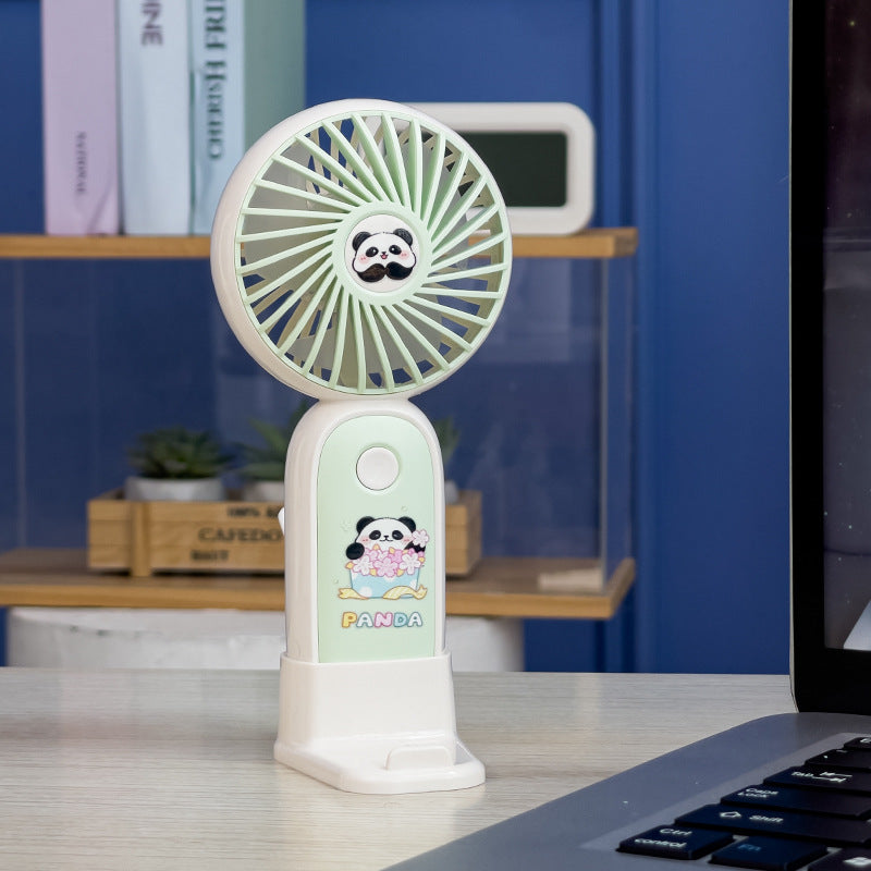 Portable Mini Fan USB Rechargeable Cute Panda Design Lightweight Compact