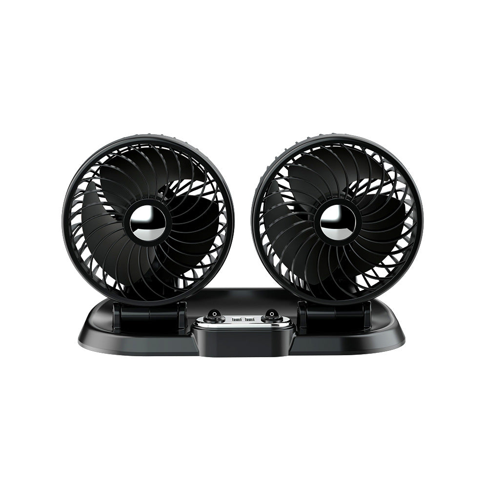 Dual-Head Portable Car Ventilation Fan USB Powered Adjustable Speed Silent Operation
