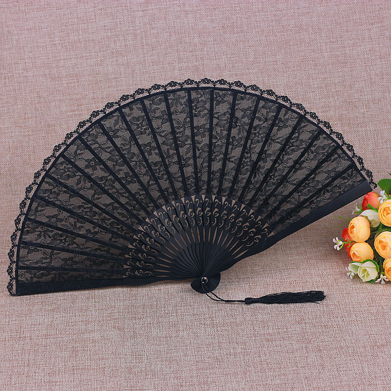 Ladies Lace Fan Elegant Filigree Lightweight Handheld Accessory