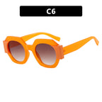 Ladies Hexagonal Sunglasses UV Protection Lightweight Fashionable Frame