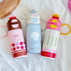 Creative Watermelon Print BPA-Free Plastic Water Bottle Leak-Proof Cap Handle for Women