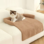 Cozy Cat Bed Plush Ergonomic Raised Sides Non-Slip Base Comfortable Pet Lounger