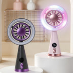 Portable Handheld Fan with USB Charging and Built-In Misting Spray Function Compact and Lightweight
