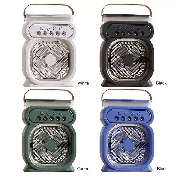 Portable Rechargeable Evaporative Desktop Air Cooler Fan with Leather Handle