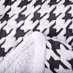 Women’s Plush Blanket Houndstooth Pattern Ultra-Soft Hypoallergenic Microfiber Cozy Throw