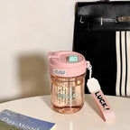 Ladies Stylish BPA-Free Water Bottle with Integrated Carrying System and Leak-Proof Flip Lid
