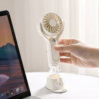 Portable Handheld Fan Foldable Adjustable Head USB Charging Station Compact